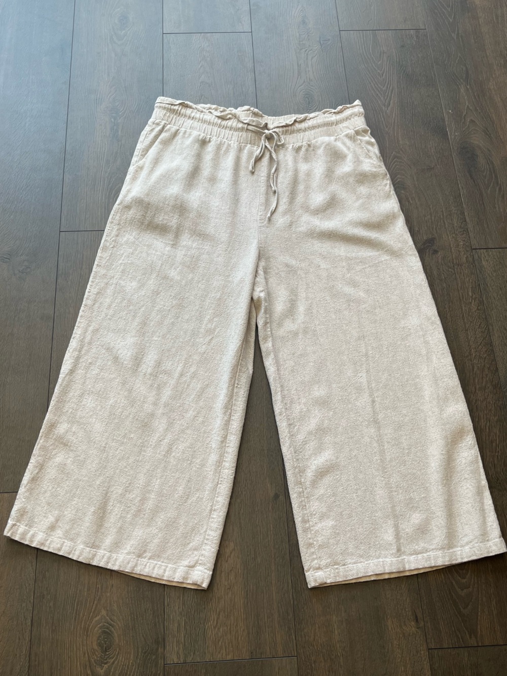 NWOT Beige Wide Leg Linen Pants